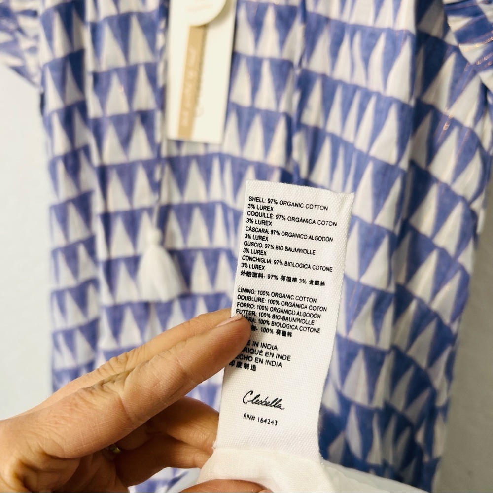 Cleobella Lavender & White Printed Flutter-Sleeve Tiered Dress - Picture 11 of 14